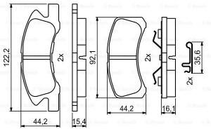 Bosch Bremsbeläge vorne für Mitsubishi Space Star Attrage (0 986 494 878)