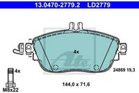 ATE Bremsbelagsatz, Scheibenbremse ATE Ceramic 13.0470-2779.2