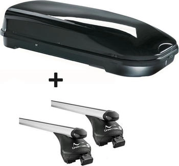 VDP Skibox schwarz JUFL580 580l + Alu-Relingträger Quick Lexus RX ab 2016 (JUFL580ski_957_dd)