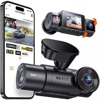 VANTRUE NEXUS 2X Dashcam 2,7K+1080P Dual, 5GHz WiFi, GPS, 24h Parküberwachung