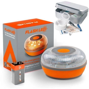 KPS Group FlashLED SOS V16 with IoT Connected Geolocation + First Aid Mini Box Set 1 pc.