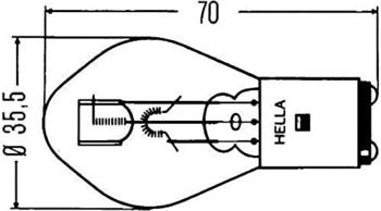 Hella 8GD 002 084-251 Gl&uuml;hlampe S2 Heavy Duty 24V 45/40W Sockelausf&uuml;hrung: BA20d Schachtel Menge: 1