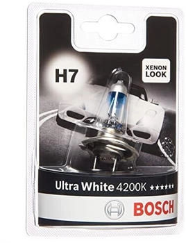 Bosch H7 Ultra White Fahrzeuglampe 12V 55W PX26d (1 Stück) (1987301090)