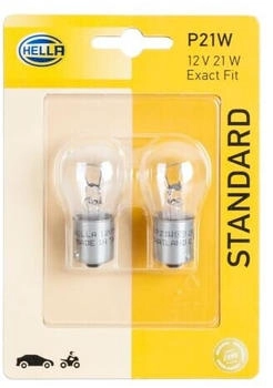 Hella 8GA 002 073-123 Glühlampe P21W Standard 12V 21W Sockelausführung: BAY15s Blister Menge: 2