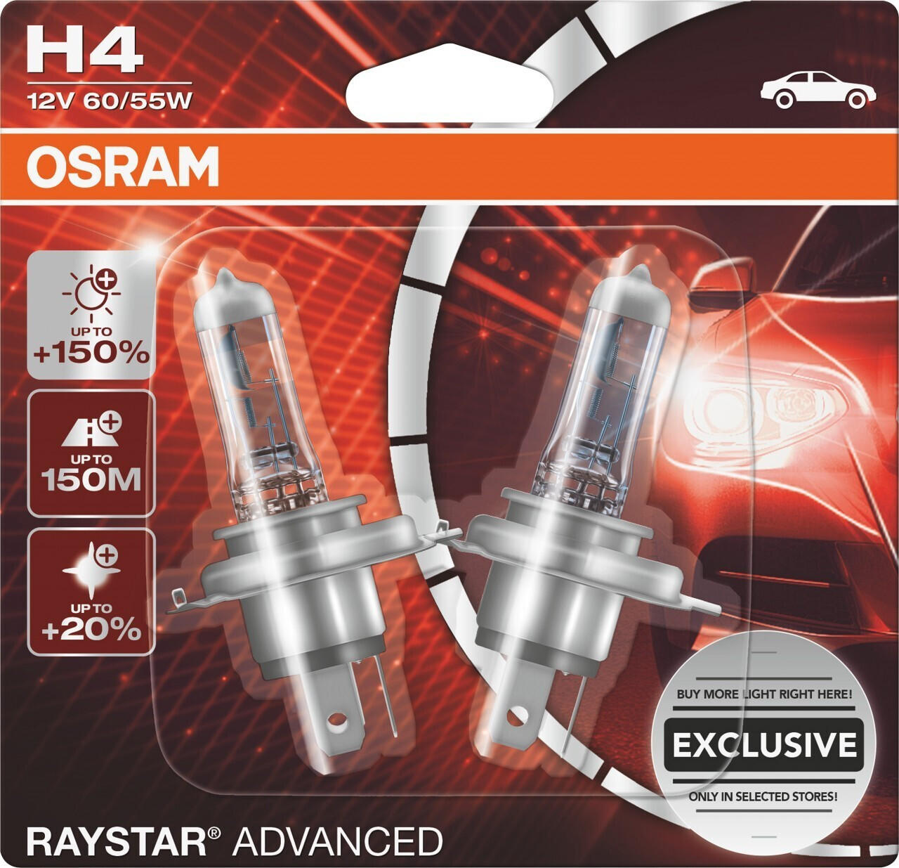 OSRAM 64193NBS Halogen Leuchtmittel Night Breaker® Silver H4 60