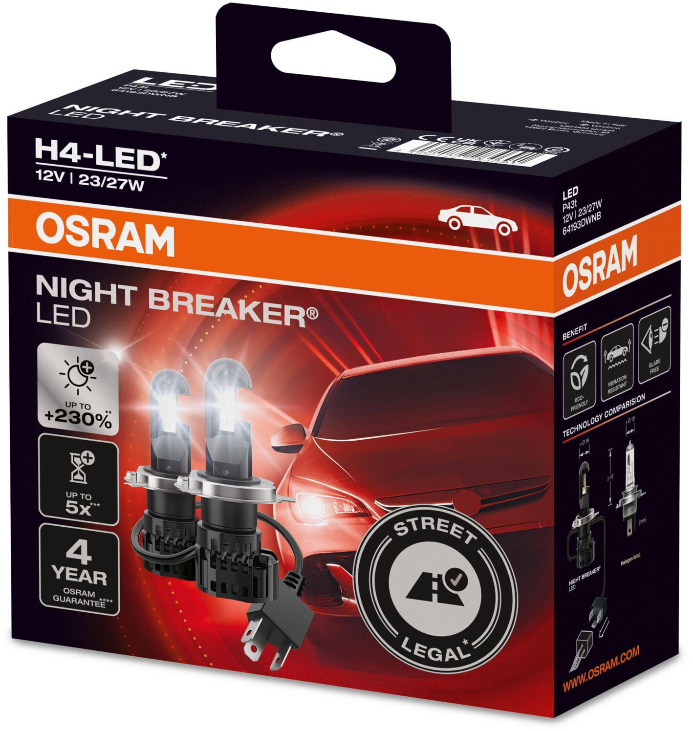 Osram Night Breaker H4-LED (64193DWNB) Erfahrungen 3.9/5 Sternen