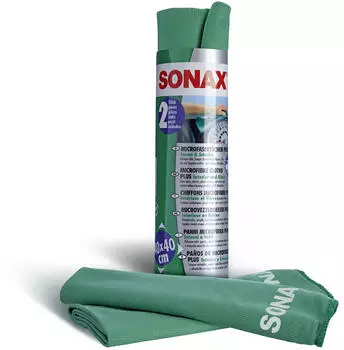 Sonax MicrofaserT&uuml;cher Plus Innen & Scheibe (2 St&uuml;ck)
