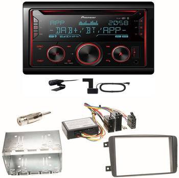 Pioneer FH-S820DAB DAB+ USB Einbauset für Mercedes C-Klasse W203 CLK W208 W209