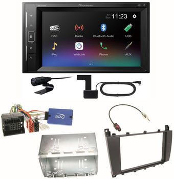 Pioneer DMH-A240DAB Digitalradio Bluetooth Einbauset für Mercedes C-Klasse W203 CLC CL203 S203