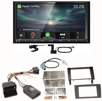 Kenwood DNX-7190DABS Android Auto DAB+ Einbauset für Mercedes SLK R171 ab 2008