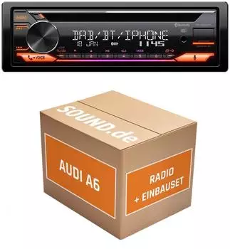 JUST SOUND best choice for caraudio Autoradio Einbauset Kenwood DMX5023DABS Audi A6 C5 Autoradio (Freisprecheinrichtung)