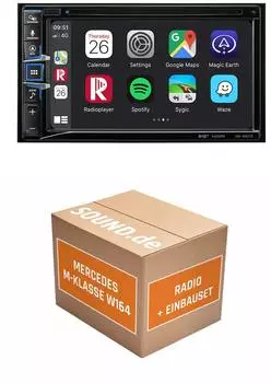 JUST SOUND best choice for caraudio Autoradio Einbauset Alpine Alpine INE-W611D Mercedes M-Klasse W164 Autoradio (RDS AM/FM Radio Animiertes Display Freisprecheinrichtung 2 DIN)