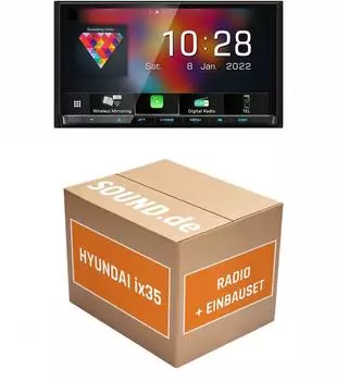 JUST SOUND best choice for caraudio Autoradio Einbauset Kenwood Kenwood DMX8021DABS Hyundai ix35 Autoradio