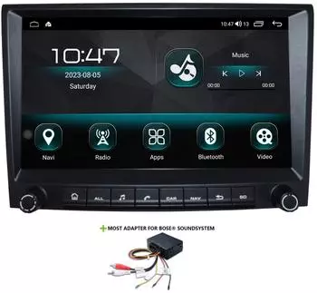 Taffio Einbau-Navigationsgerät für Porsche Cayman/Boxster/911 (997) BOSE 9" Android Carplay
