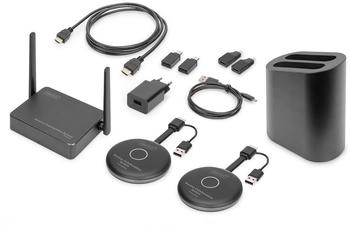 Digitus Click & Present Pro - Drahtloses Kollaborationssystem HDMI, 2x TX, 1x RX, Schwarz (DS-55317)