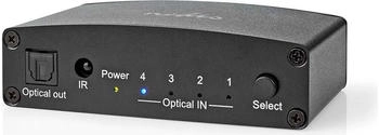 Nedis Digital-Audio-Switch 4-Wege TosLink Schwarz (ASWI2514BK)