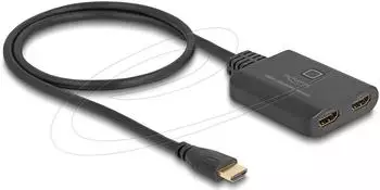 DeLock HDMI-Switch 2x1 8K/60Hz 50cm integriertes Kabel (18645)