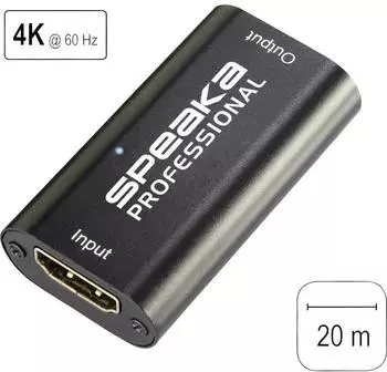 SpeaKa Professional HDMI-Repeater UHD 4K (3840x2160), über Signalkabel, 20m (SP-6706948)