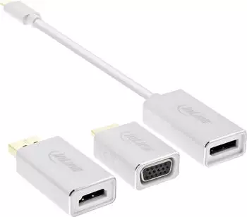 InLine USB Display Konverter Set 6-in-1, 4K/60Hz, silber (64109S)