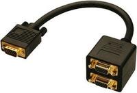 LINDY 41214 VGA Y-Adapter [1x VGA-Stecker - 2x VGA-Stecker] Schwarz 0.18m