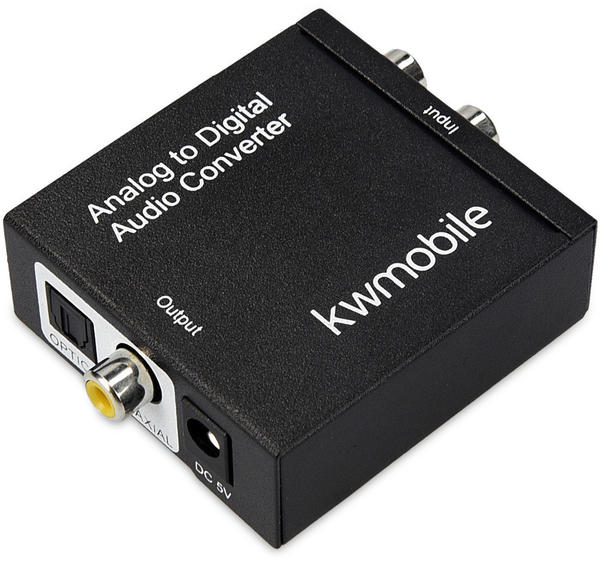 kwmobile Analog zu Digital Audio Konverter - Analog auf Digital Wandler - Klinke RCA Stecker zu 2x Ausgang Toslink/SPDIF Koaxial Cinch - Audiowandler