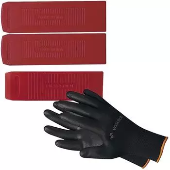 Vasalat Forstkeil-Set 2x F&auml;llkeil 180x65mm + 1x Nachsetzkeil 200mm, Kunststoff rot