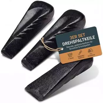 BigDean Drehspalt-Keil 21,5x6cm 2,25kg schwarz, 3er-Set (55213)