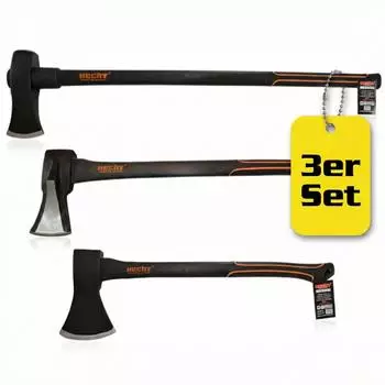 Hecht Axt-Set 3-teilig mit Fiberglaskern 55/63/85cm