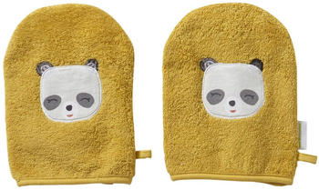 Vertbaudet 2er-Pack Baby Waschhandschuhe Panda grün