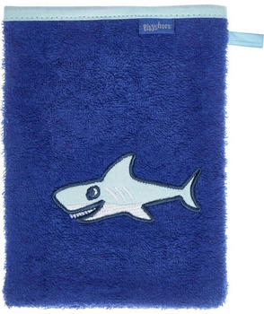 Playshoes 340083 Frottee-Waschhandschuh Hai 7 Blau 15x20 cm