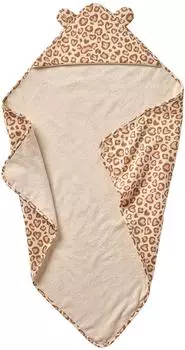 Vertbaudet Baby Badecape LOVELY LEO aus Musselin, personalisierbar braun