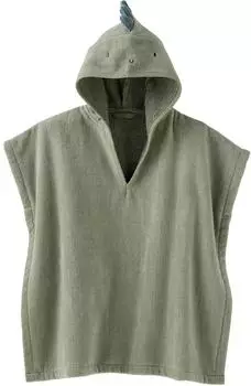 Vertbaudet Baby Badeponcho TIERLIEBE, personalisierbar olivgrün