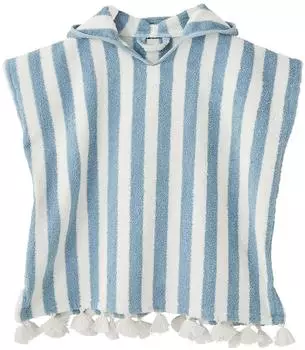 Vertbaudet Baby Badeponcho, personalisierbar blau/weiß