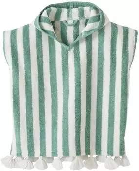 Vertbaudet Baby Badeponcho, personalisierbar grün/weiß