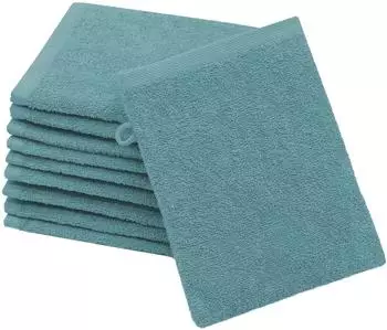 ZOLLNER Waschlappen 10er-Set 100% Baumwolle petrol 16x21cm (00000064-450)
