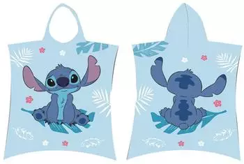 Jerry Fabrics Stitch Kapuzenponcho-Handtuch blau, Kinder, 50x115cm (24PN142)
