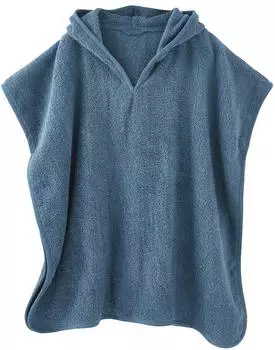 Vertbaudet Badeponcho "Dino" Frottee, petrol, Kinder Gr. 128/140