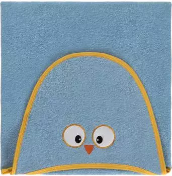 Egeria OWL Kapuzenhandtuch Kinder, hellblau, 70x100cm