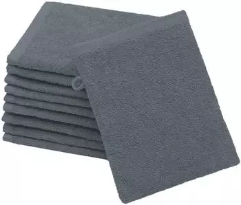 ZOLLNER Waschlappen 10er-Set 100% Baumwolle grau 16x21cm (00000064-905)