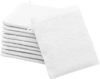 ZOLLNER Waschlappen 10er-Set, 16x21cm, 100% Baumwolle, weiß