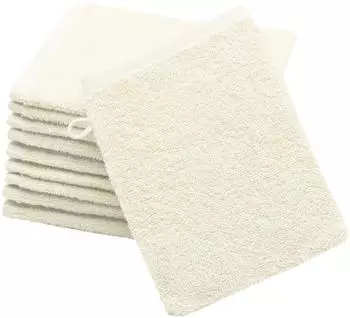 ZOLLNER Waschlappen 10er-Set 16x21cm, 100% Baumwolle, beige