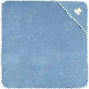 Vossen Teddy Kapuzentuch Baby & Kleinkind dusty blue, 100x100cm (4695)