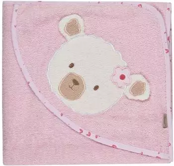 Sterntaler Kapuzenbadetuch Bär Betty Baumwolle rosa 100x100cm (7142635)