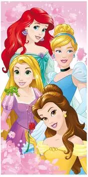 Jerry Fabrics Disney Princess Strandtuch Kinder, 100% Baumwolle, pink, 70x140cm (17TW197)