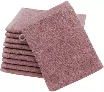 ZOLLNER Waschlappen 10er-Set, 16x21cm, 100% Baumwolle, altrosa (00000064-567)