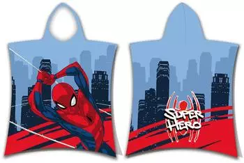 Jerry Fabrics Spiderman Poncho-Handtuch Baumwolle, Kinder, 115x50cm (SP-0001)