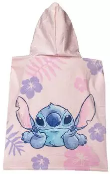 Jerry Fabrics Lilo & Stitch Kinder-Poncho mit Kapuze, doppelseitig, 115x50cm (23PN423)
