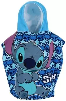 Disney Lilo & Stitch Kinder-Badeponcho mit Kapuze, blau