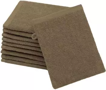 ZOLLNER Waschlappen 10er-Set 16x21cm, 100% Baumwolle, tabak