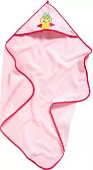 Playshoes Baby Frottee Kapuzentuch Eule, rosa, 100x100cm (340039-14)